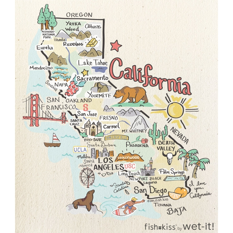 Fishkiss California - Swedish Dish Cloth
