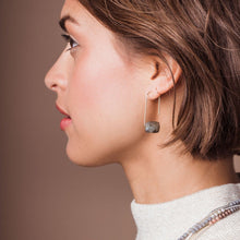 Load image into Gallery viewer, Floating Stone Earring - Lapis/Silver
