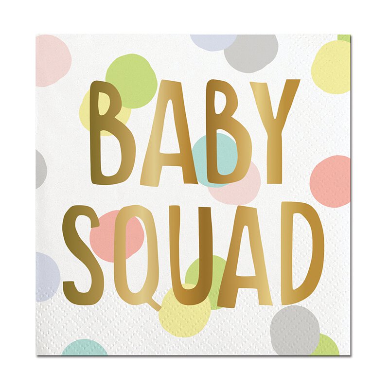 Foil Beverage Napkins - Baby Squad