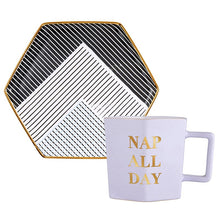 Load image into Gallery viewer, Nap All Day - Hexagon Mug &amp; Saucer Set
