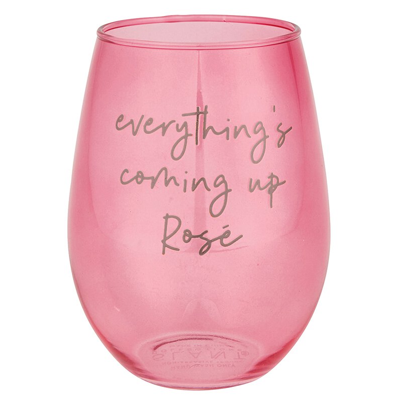 Stemless Wine Glass - Coming Up Rose