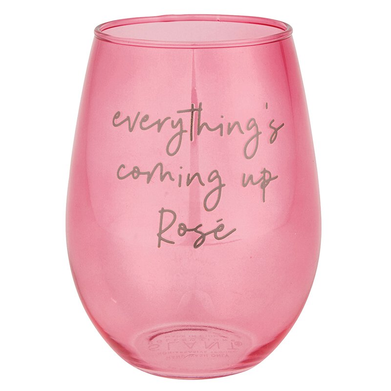 Stemless Wine Glass - Coming Up Rose