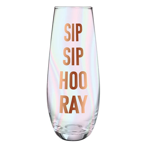 Stemless Champagne Glass - Sip Sip Hooray