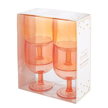 Load image into Gallery viewer, Stackable Acrylic Wine Glasses Set of 4  - Pink Orange

