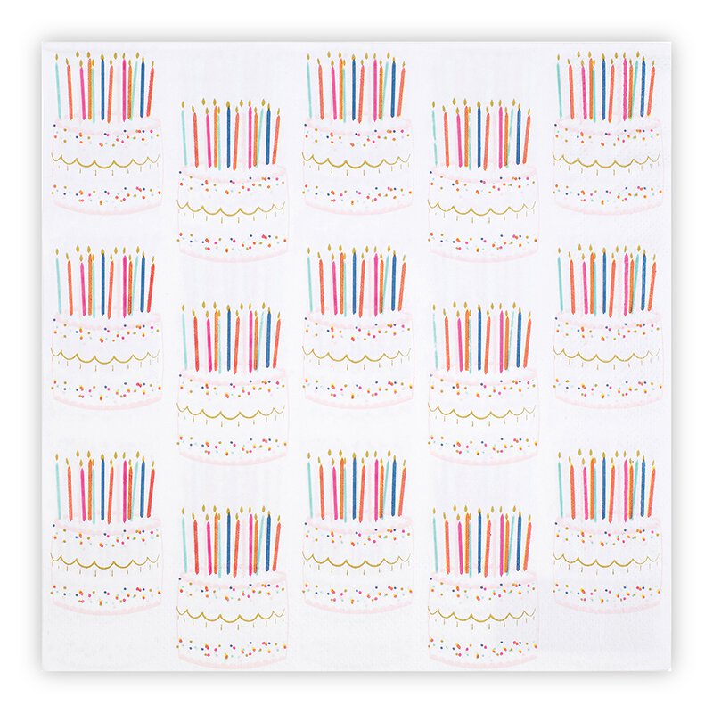 Large Beverage Napkins - Birthday Cakes