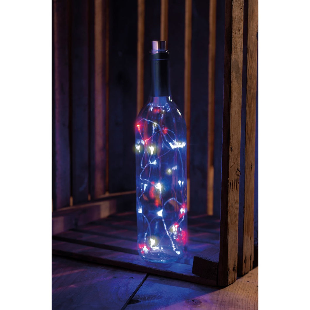 Wine Bottle Lights - Red, White & Blue Lights