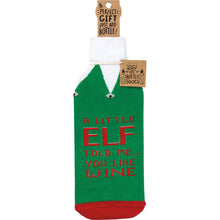 Load image into Gallery viewer, Bottle Sock - A Little Elf Told Me You Like Wine
