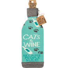 Load image into Gallery viewer, Bottle Sock - Cats &amp; Wine
