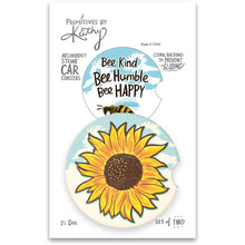 Load image into Gallery viewer, Car Coasters Set of 2 - Bee Kind Bee Humble Bee Happy
