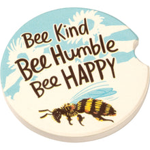 Load image into Gallery viewer, Car Coasters Set of 2 - Bee Kind Bee Humble Bee Happy
