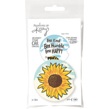 Load image into Gallery viewer, Car Coasters Set of 2 - Bee Kind Bee Humble Bee Happy

