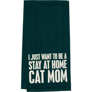 Stay at Home Cat Mom - Dish Towel & Cutter Set