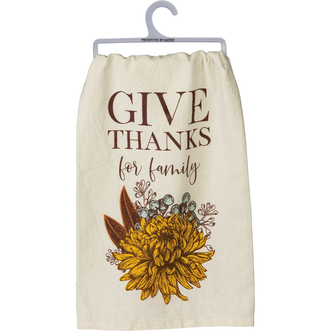 Give Thanks For Family - Dish Towel