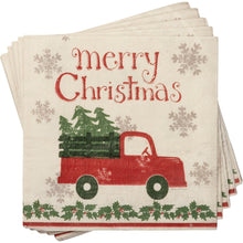 Load image into Gallery viewer, Merry Christmas Truck and Tree - Large Paper Napkin Set
