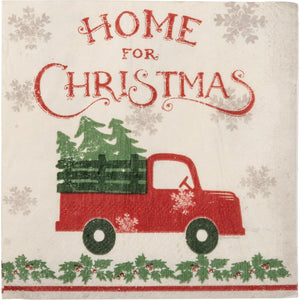 Home For Christmas Truck and Tree - Cocktail Napkin Set