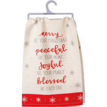 Load image into Gallery viewer, Merry Peaceful Joyful Blessed - Dish Towel
