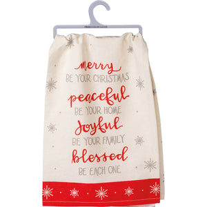 Merry Peaceful Joyful Blessed - Dish Towel