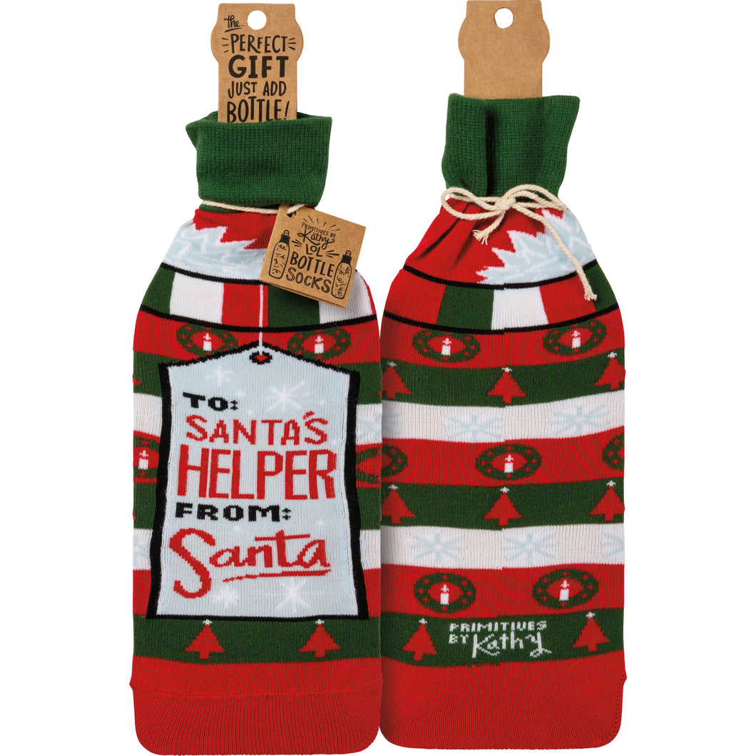 Bottle Sock - To Santa's Helper From Santa
