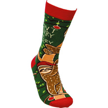 Load image into Gallery viewer, Socks - Christmas Sloth - Don't Hurry Be Merry
