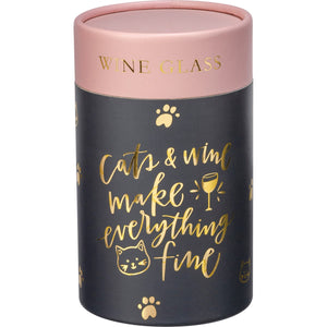 Stemless Wine Glass - Cats & Wine Make Everything Fine