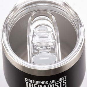 Stemless Wine Tumbler - Girlfriends Are Just Therapists You Can Drink With