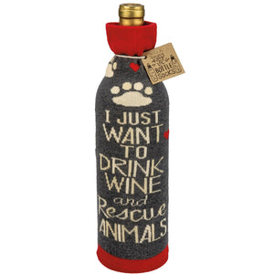 Bottle Sock - Drink Wine And Rescue Animals