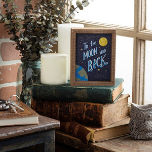 To The Moon And Back Inset Box Sign