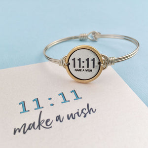Luca+ Danni 11:11 Make A Wish Bangle Bracelet - Petite/Silver Tone
