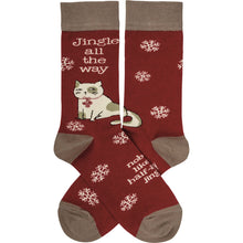 Load image into Gallery viewer, Socks - Cat Jingle All The Way Nobody Likes

