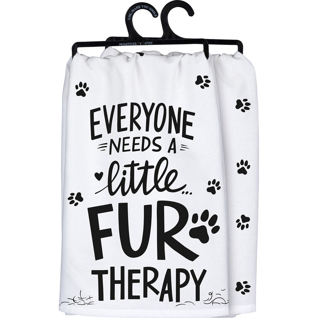 Everyone Needs Little Fur Therapy - Dish Towel