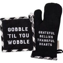 Load image into Gallery viewer, Oven Mitt and Potholder Kitchen Set - Grateful Bellies Thankful Hearts
