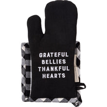 Load image into Gallery viewer, Oven Mitt and Potholder Kitchen Set - Grateful Bellies Thankful Hearts
