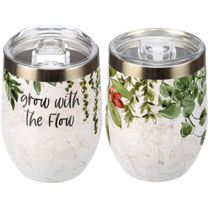 Stemless Wine Tumbler - Grow With The Flow