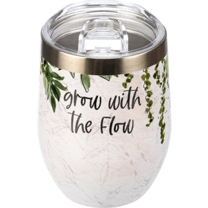 Stemless Wine Tumbler - Grow With The Flow