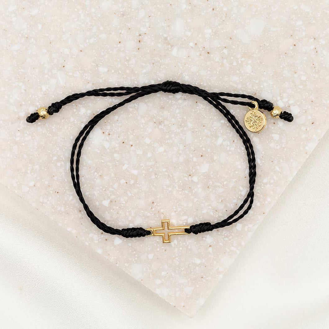 Filled by Faith Open Cross Bracelet Gold