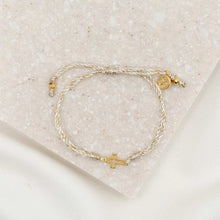 Load image into Gallery viewer, Filled by Faith Open Cross Bracelet Gold
