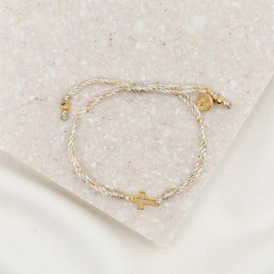 Filled by Faith Open Cross Bracelet Gold