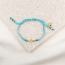 Load image into Gallery viewer, Filled by Faith Open Cross Bracelet Gold
