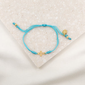 Filled by Faith Open Cross Bracelet Gold