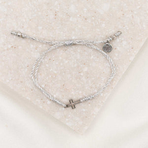Filled by Faith Open Cross Bracelet Silver
