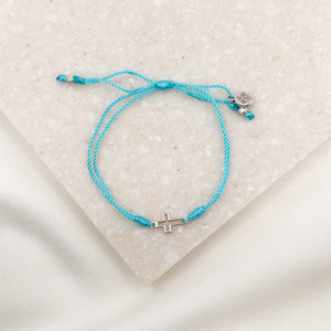 Filled by Faith Open Cross Bracelet Silver