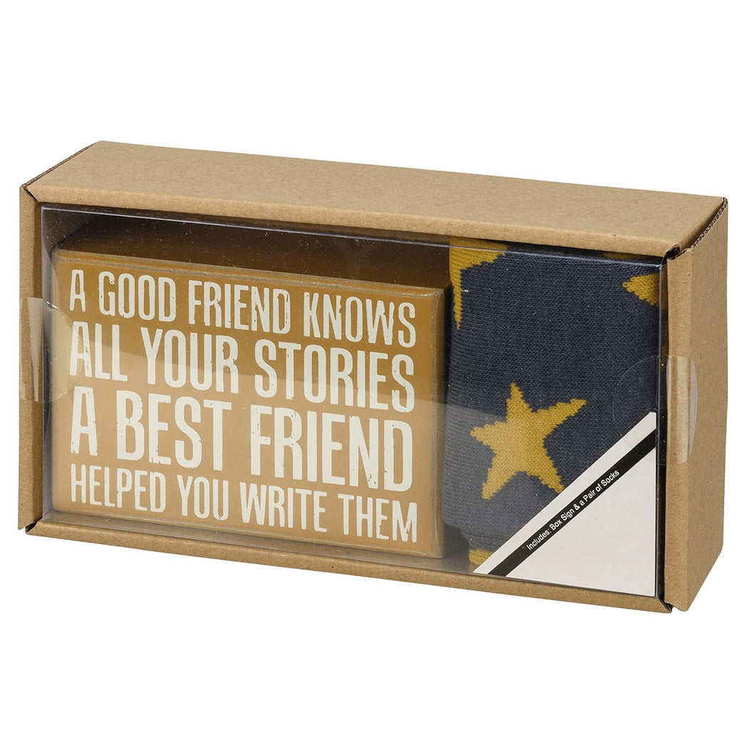 Best Friend - Box Sign & Sock Set