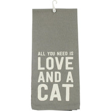 Load image into Gallery viewer, Love and a Cat - Box Sign &amp; Dish Towel Set
