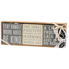 Load image into Gallery viewer, Stay Humble - Box Sign Set of 3

