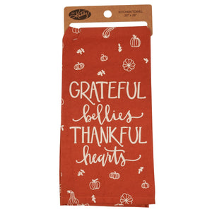 Grateful Bellies Thankful Hearts - Dish Towel