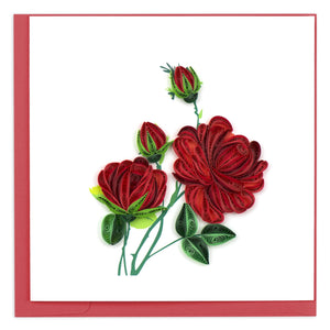 Red Roses Quilling Greeting Card