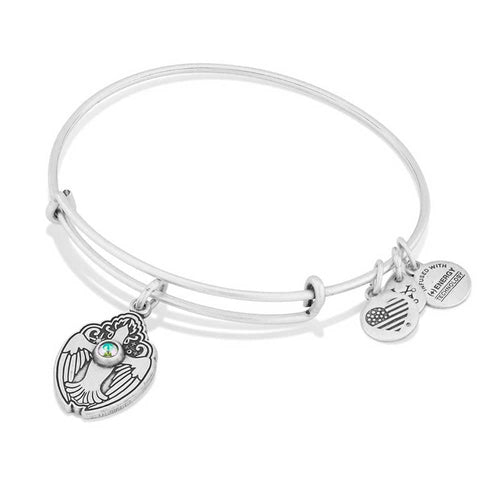 Alex and Ani Crystal Dove Bangle Silver