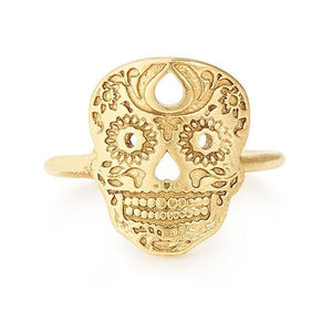 Calavera Statement Ring - 14kt Gold Plated