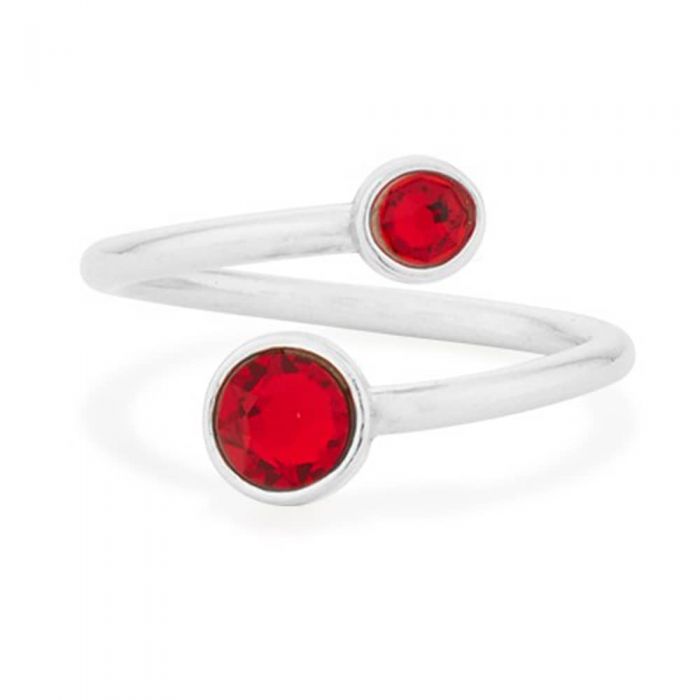 July Ring Wrap Sterling Silver with Swarovski Crystals