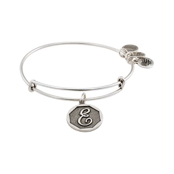 Alex and Ani Initial E Bangle Silver